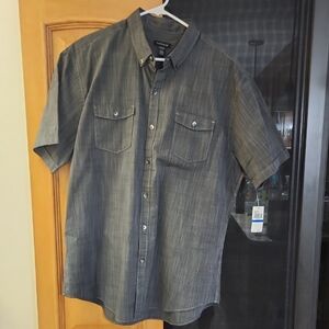 Perry Ellis Gray Casual Button Down Shirt